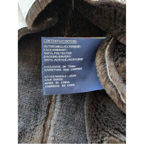 Pennington Pany Lane Sued Hooded Mid Length Coat Cream Faux Teddy Furr Lining XL - Picture 10 of 11